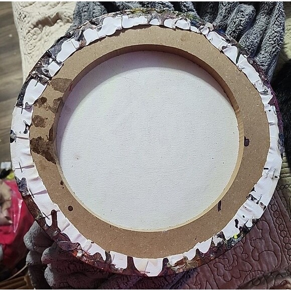 Desert Ridge Acrylic Pour Art 11¾” Round Canvas – Brown Tan Black Marble - Picture 2 of 3